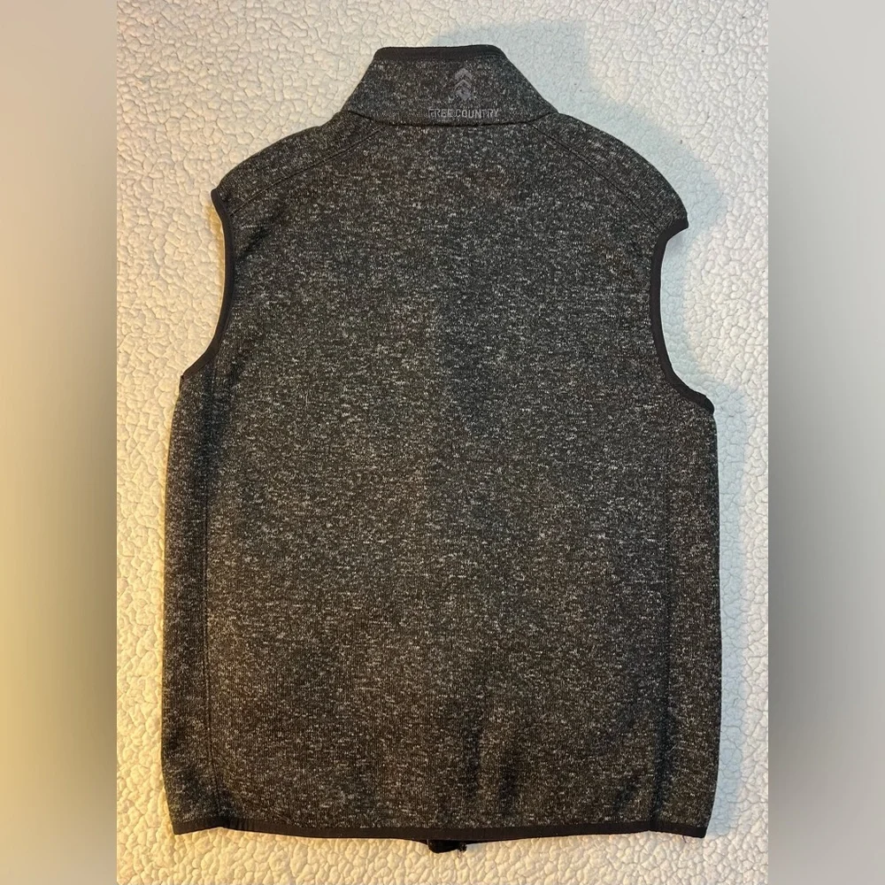 Free Country Men's Full Zip Up Gray Sweater Fleece Vest Zip Pockets Size Small - Picture 2 of 5